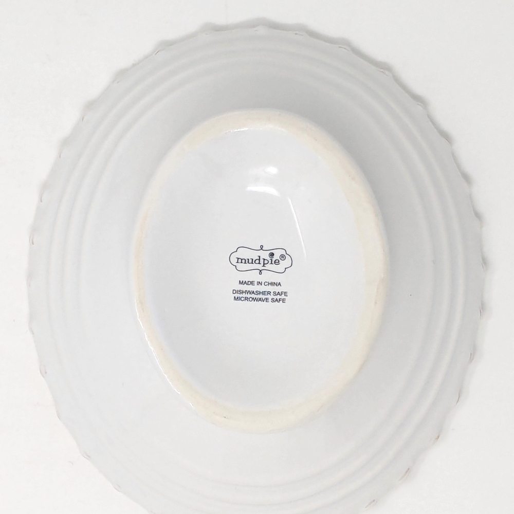 Mud Pie White Ceramic Dip Bowl "Dip dip hooray" - Picture 2 of 4